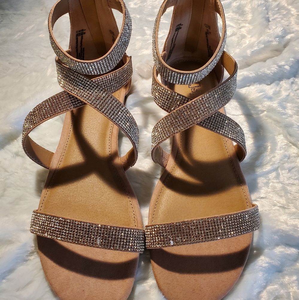 Tan Bling Sandals - Womens Size 11